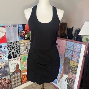 Splendid Black Cotton Jersey Tulip Skirt Racerback Mini Dress